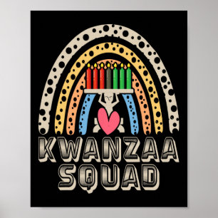 Kwanza Squad Family Christmas Afro-american Happy  Poster