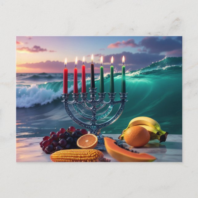 KWANZAA - 7 NIGHTS - KINARA POSTCARD (Front)