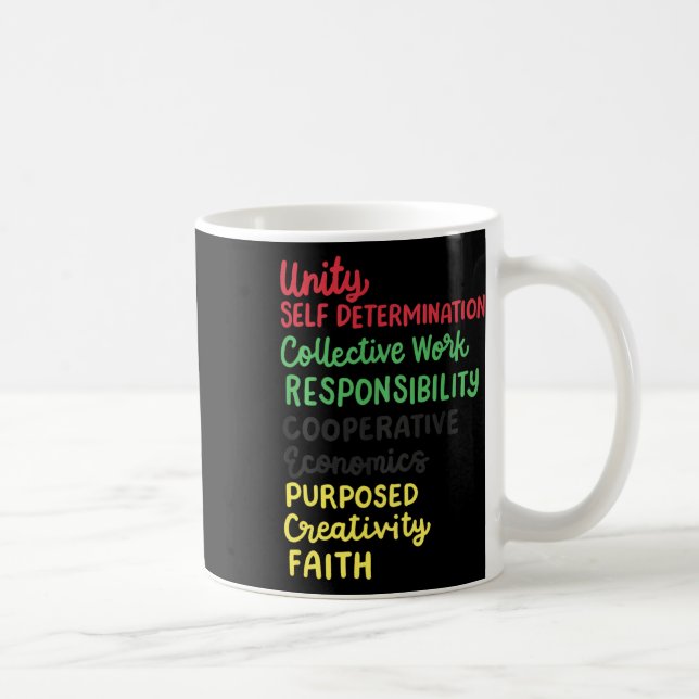Kwanzaa 7 Principles African American Black Pride  Coffee Mug (Right)