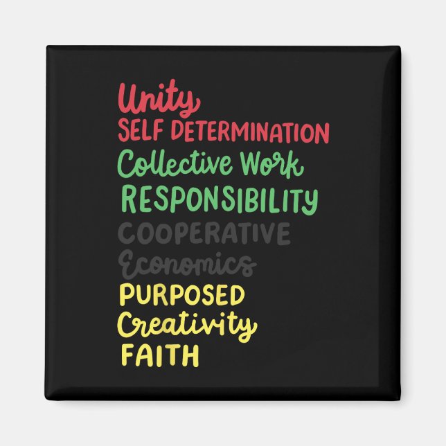 Kwanzaa 7 Principles African American Black Pride  Magnet (Front)