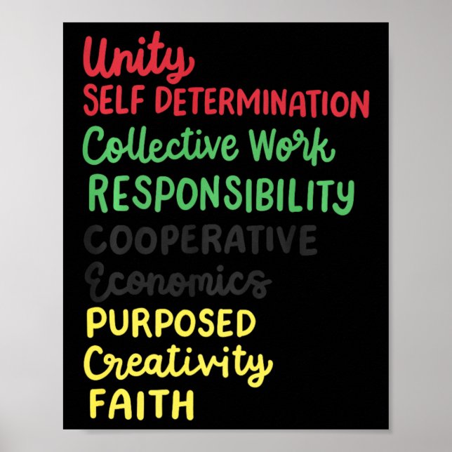 Kwanzaa 7 Principles African American Black Pride  Poster (Front)