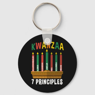 Kwanzaa 7 Principles Candles Kinara Pan Africans P Key Ring