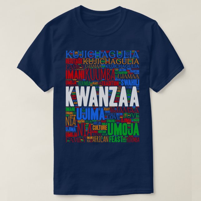 Kwanzaa 7 Principles Celebration T-Shirt (Design Front)