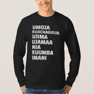 Kwanzaa 7 Principles Umoja Kujichagulia Ujima Ujam T-Shirt