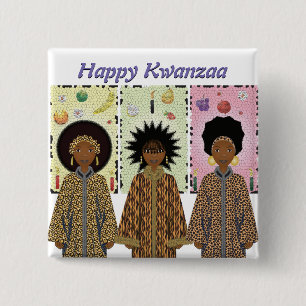 Kwanzaa African American Choir 15 Cm Square Badge