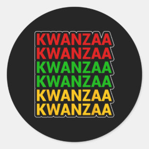 Kwanzaa African American Heritage Stacked  Classic Round Sticker