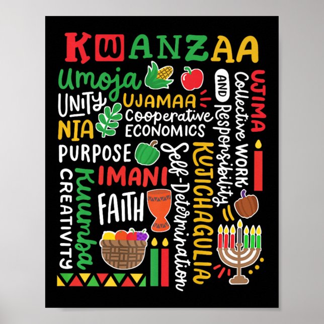 Kwanzaa African American Kinara 7 Principles Celeb Poster (Front)