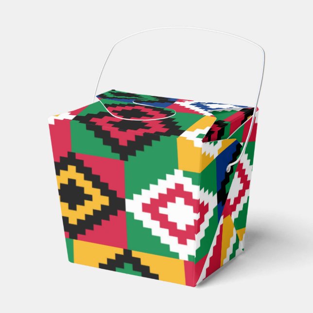 Kwanzaa African Geometric Print (3) Favour Box (Front Side)