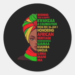 Kwanzaa Black History Month Wishing You A Happy Kw Classic Round Sticker