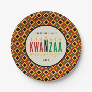 Kwanzaa Blessings Kinara Personalised Paper Plate