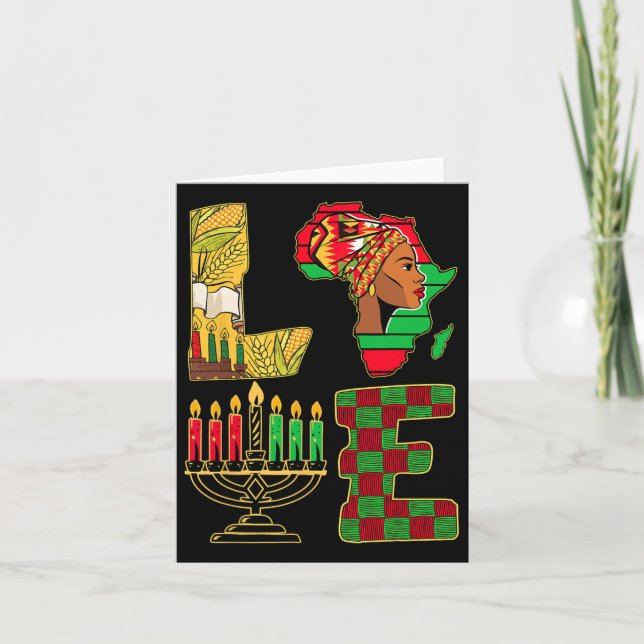 Kwanzaa Candle Holder Kinara Nguzo Saba African Am Card (Front)