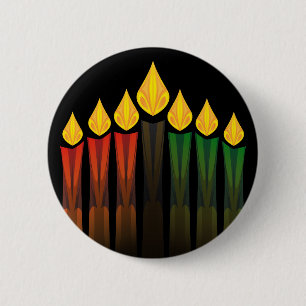 kwanzaa candles 6 cm round badge