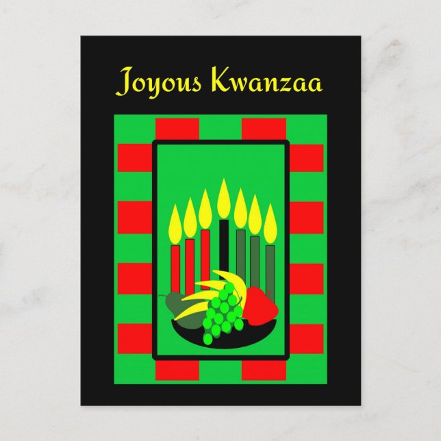Kwanzaa Candles and Colourful Fruit Bowl Postcard (Front)