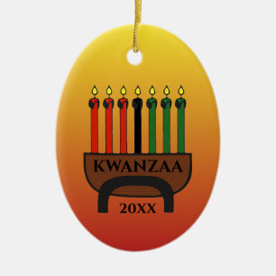 Kwanzaa Candles Ceramic Ornament