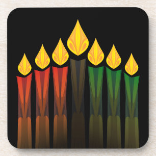 kwanzaa candles coaster