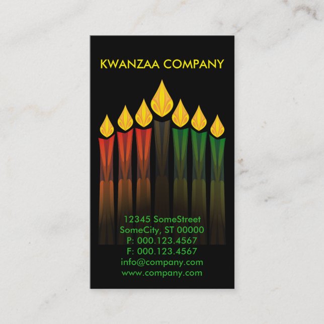 kwanzaa candles company business card (Front)