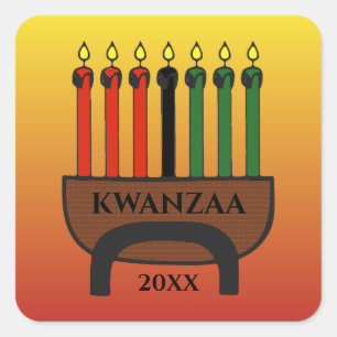 Kwanzaa Candles Square Sticker