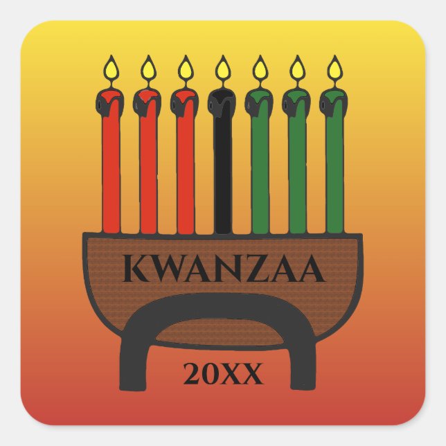 Kwanzaa Candles Square Sticker (Front)
