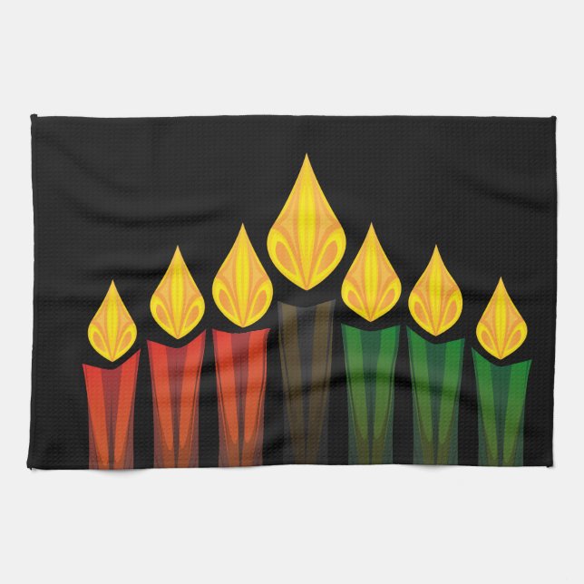 kwanzaa candles tea towel (Horizontal)