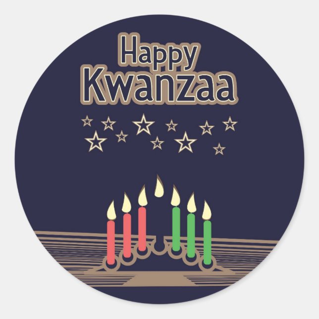 Kwanzaa Classic Round Sticker (Front)
