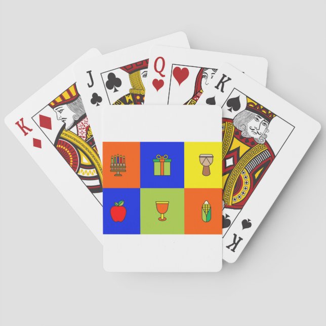 kwanzaa colorblock playing cards (Back)