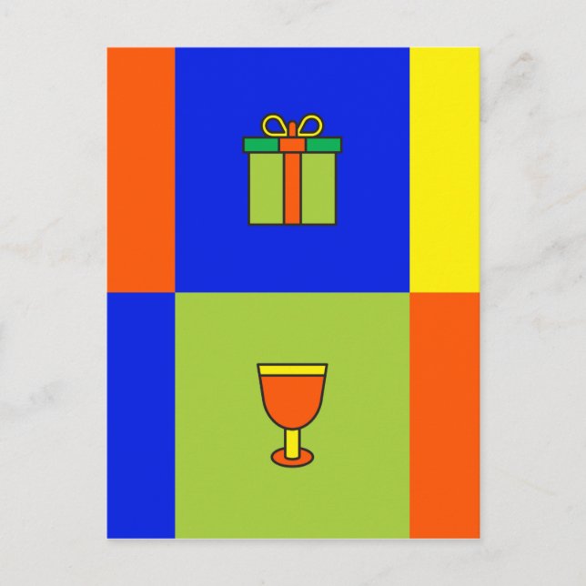 kwanzaa colorblock postcard (Front)