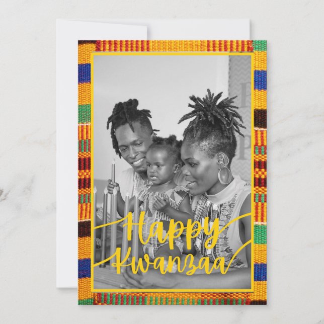 Kwanzaa Colourful Holiday Greeting Card Template (Front)