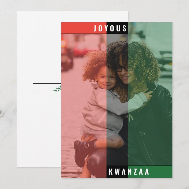 Kwanzaa Colours Photo Card (Front/Back)