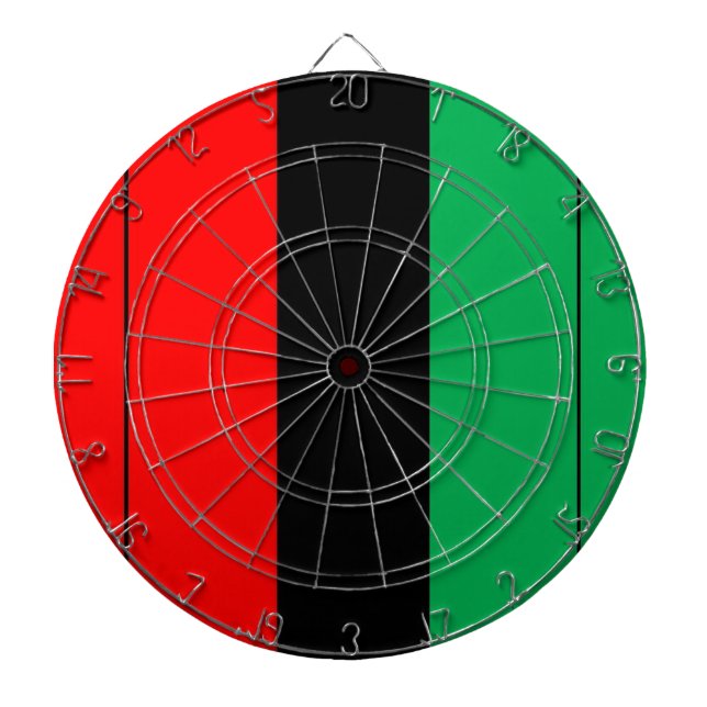 Kwanzaa Colours Red Black Green Stripes Pattern Dartboard (Front)