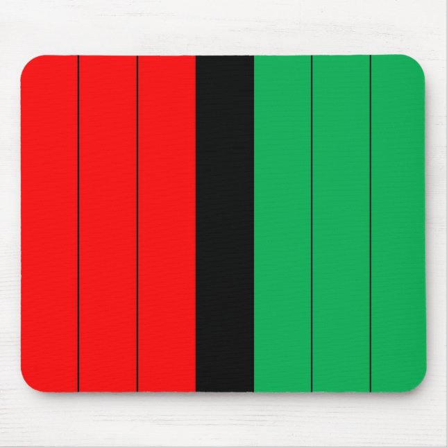 Kwanzaa Colours Red Black Green Stripes Pattern Mouse Pad (Front)