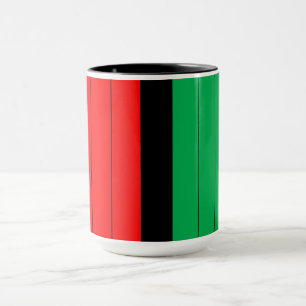 Kwanzaa Colours Red Black Green Stripes Pattern Mug