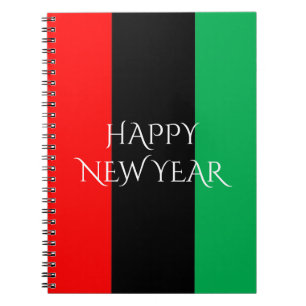 Kwanzaa Colours Red Black Green Stripes Pattern Notebook