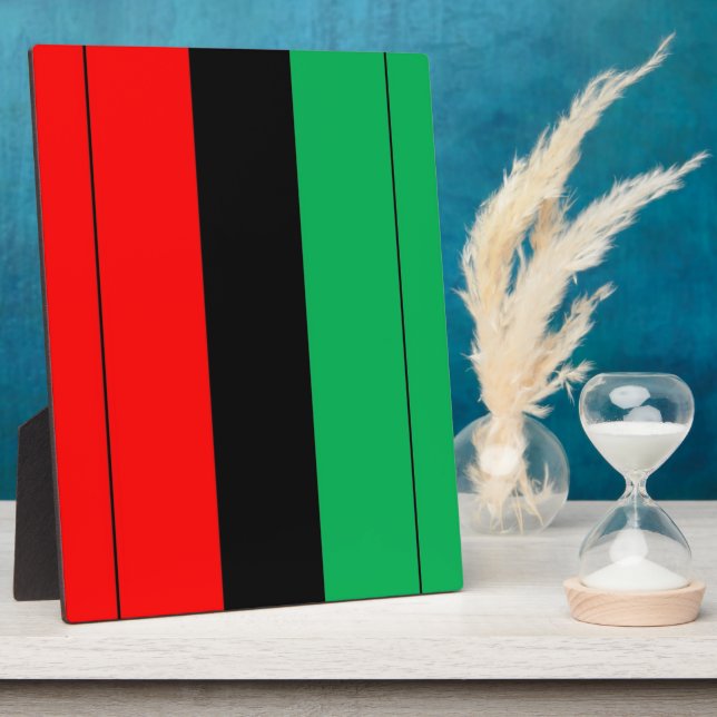 Kwanzaa Colours Red Black Green Stripes Pattern Plaque (Side)