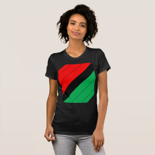 Kwanzaa Colours Red Black Green Stripes Pattern T-Shirt