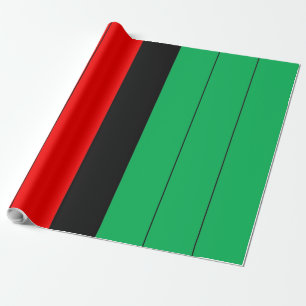 Kwanzaa Colours Red Black Green Stripes Pattern Wrapping Paper