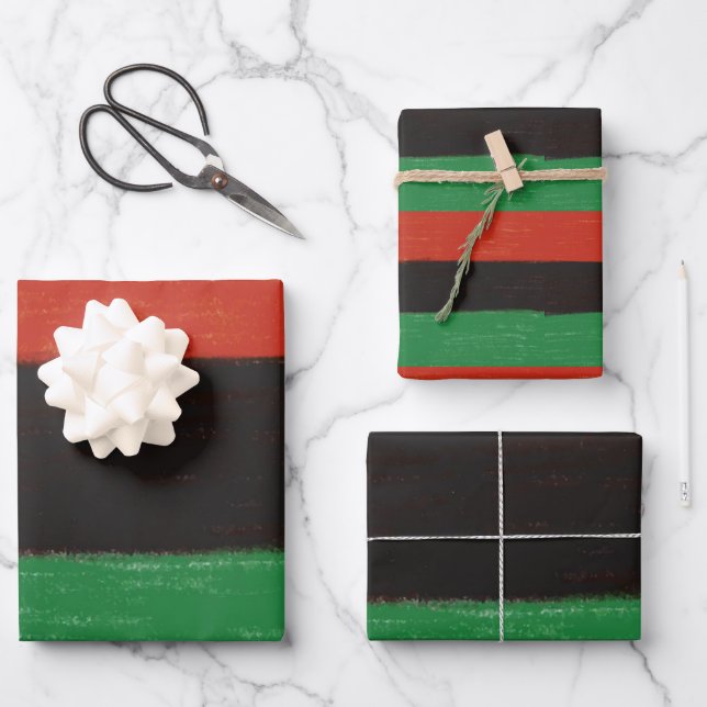Kwanzaa Colours Wrapping Paper Sheet (Front)