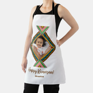 Kwanzaa Custom Brightly Coloured Diamond Patter Apron