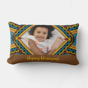 Kwanzaa Custom Brightly Coloured Diamond Patter Lumbar Cushion