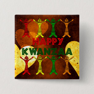 Kwanzaa Dancers 15 Cm Square Badge