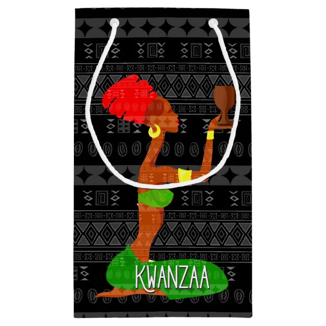 Kwanzaa Dancers and Unity Cup African American Small Gift Bag (Back)