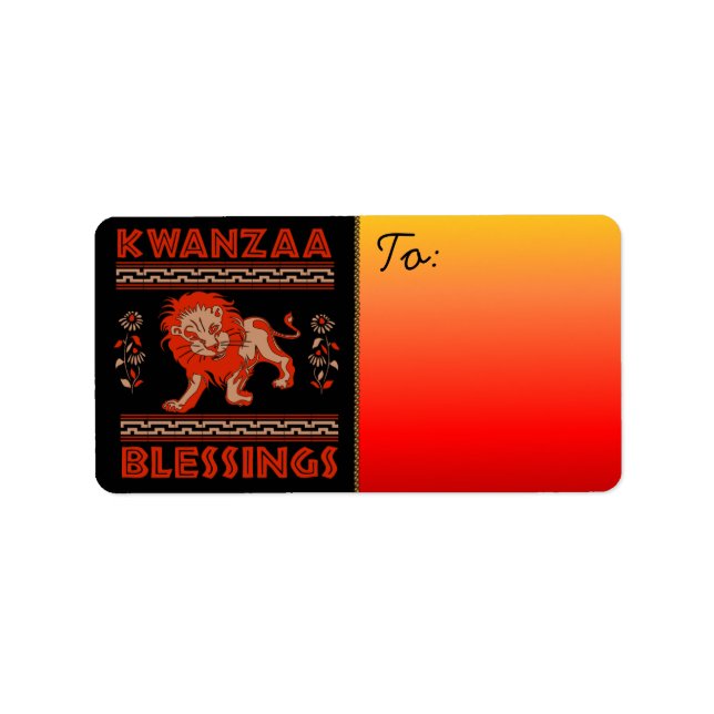 Kwanzaa Dancers Label (Front)