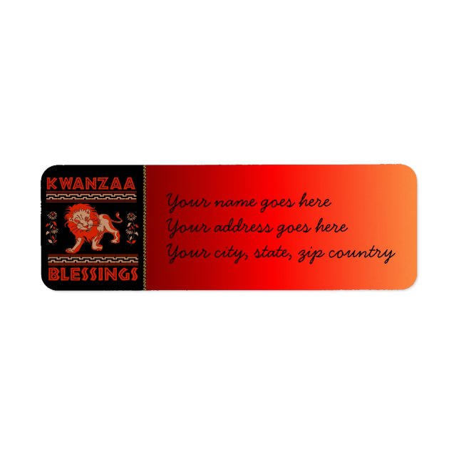 Kwanzaa Dancers Return Address Label (Front)