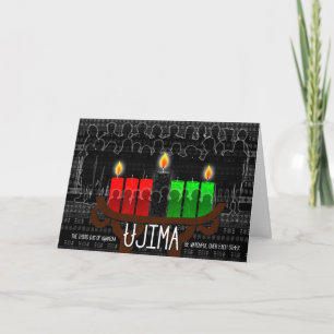 Kwanzaa Day 3 Ujima Responsibility with Kinara Holiday Card
