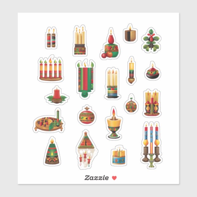  Kwanzaa designs 8" x 8" Custom-Cut Vinyl Stickers (Sheet)