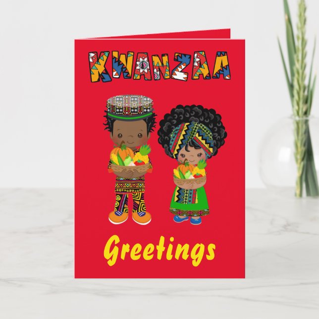 Kwanzaa Greetings Holiday Card (Front)
