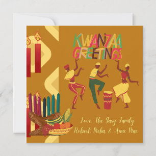 Kwanzaa Greetings Joyous Happy Winter Celebration Holiday Card