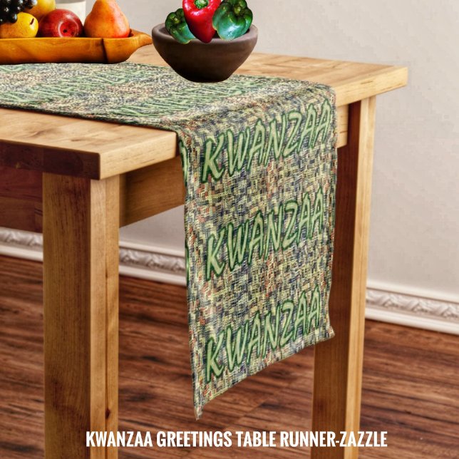 Kwanzaa Greetings Short Table Runner (Creator Uploaded)