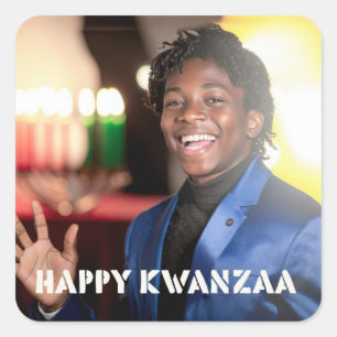 KWANZAA - HAPPY KWANZAA - SQUARE STICKER