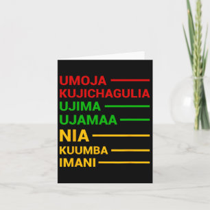 Kwanzaa Holiday 7 Principle Meanings  Card