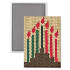 Kwanzaa Holiday Candles Artisan Crochet Print     